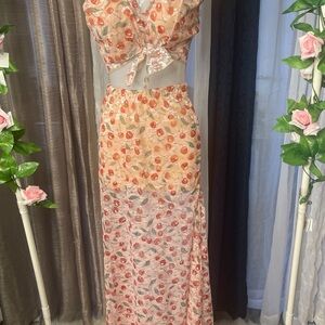 Floral Sheer Two-Piece Set